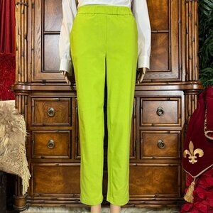 Joan Rivers Lime Green Stretch Twill Ankle Pant with Pockets